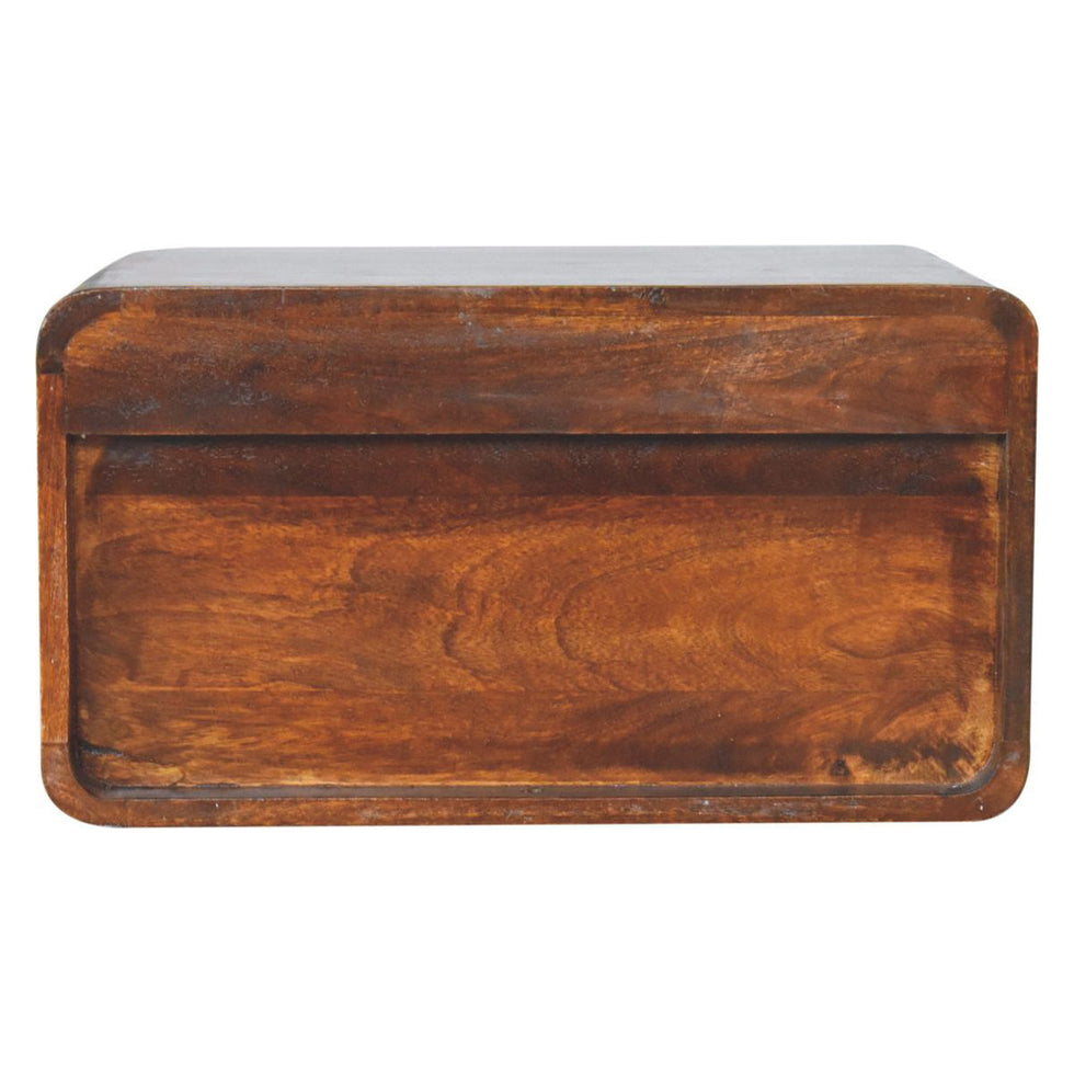 Artisan - Large Chestnut Curve Floating Bedside