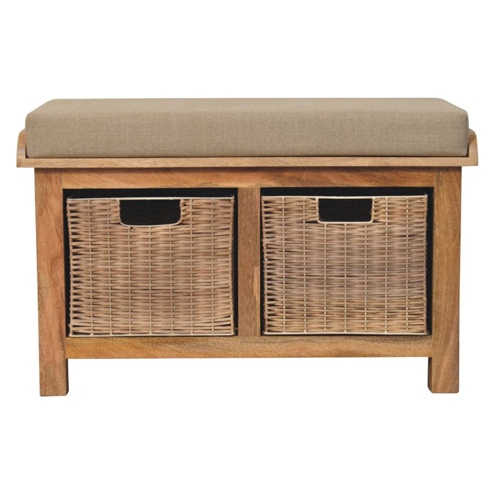 Artisan - Rattan Basket Linen Bench