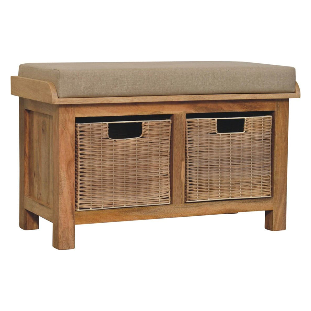 Artisan - Rattan Basket Linen Bench
