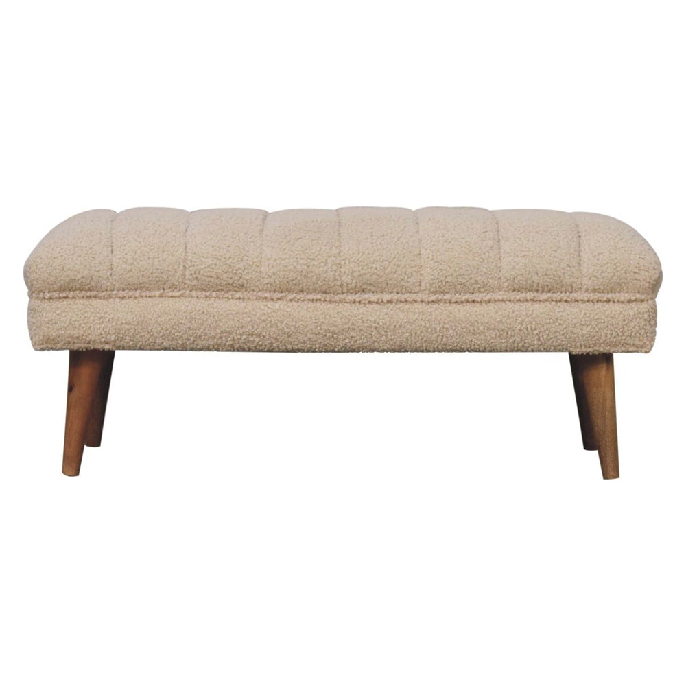 Artisan - Cream Boucle Puffer Bench