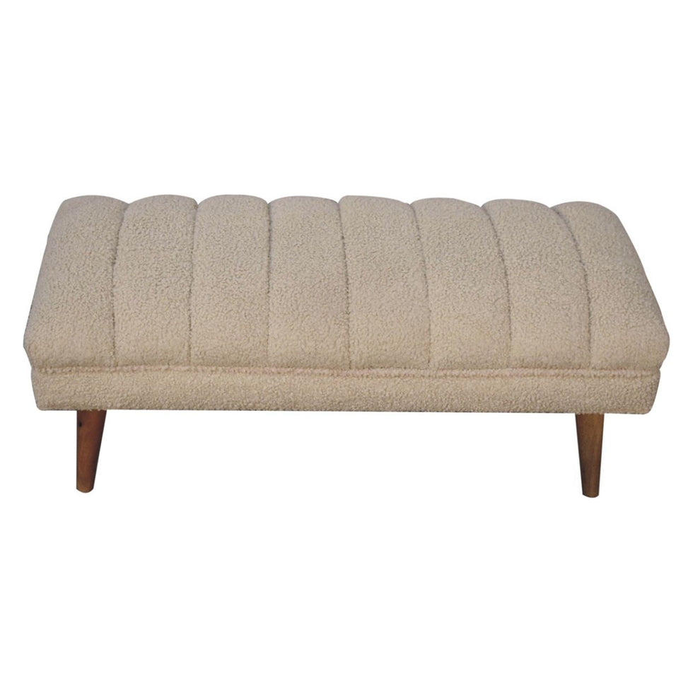 Artisan - Cream Boucle Puffer Bench