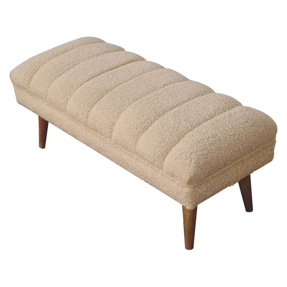 Artisan - Cream Boucle Puffer Bench
