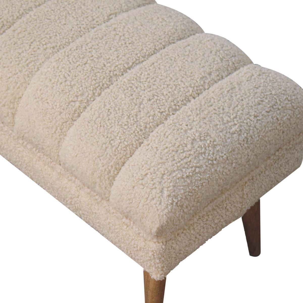 Artisan - Cream Boucle Puffer Bench