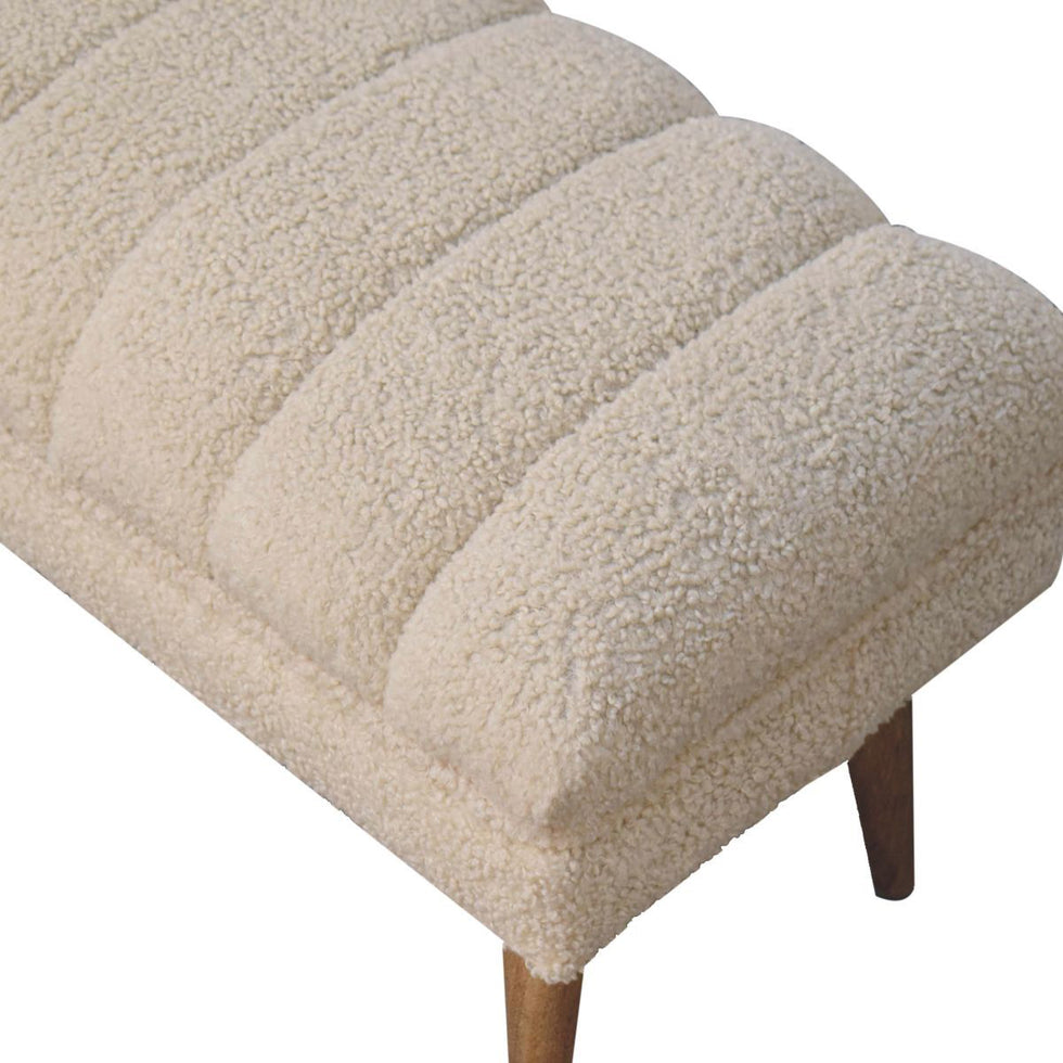 Artisan - Cream Boucle Puffer Bench