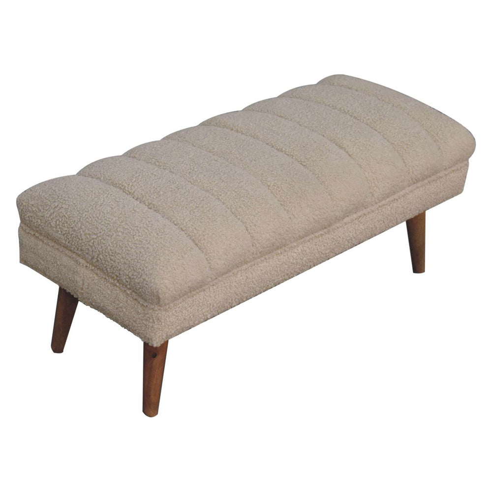 Artisan - Cream Boucle Puffer Bench