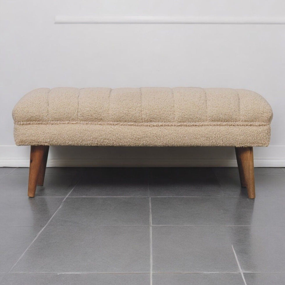 Artisan - Cream Boucle Puffer Bench