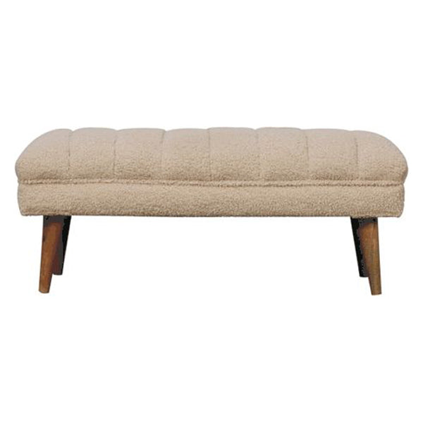 Artisan - Cream Boucle Puffer Bench