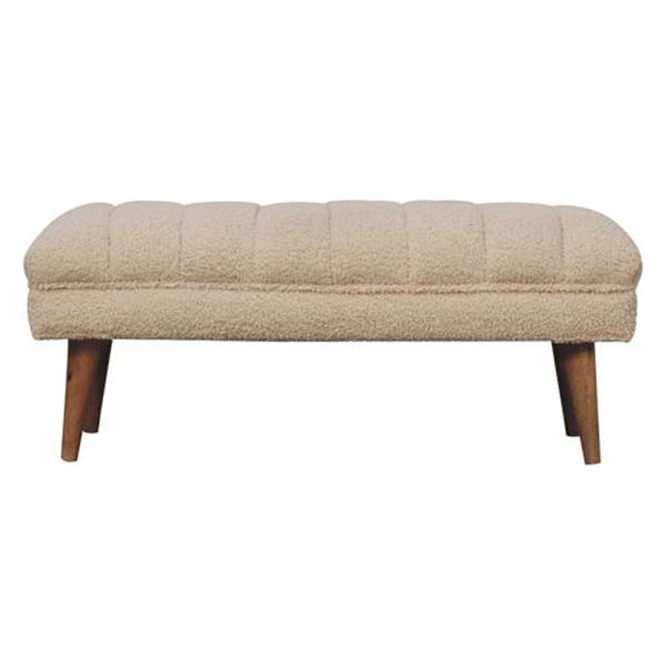 Artisan - Cream Boucle Puffer Bench