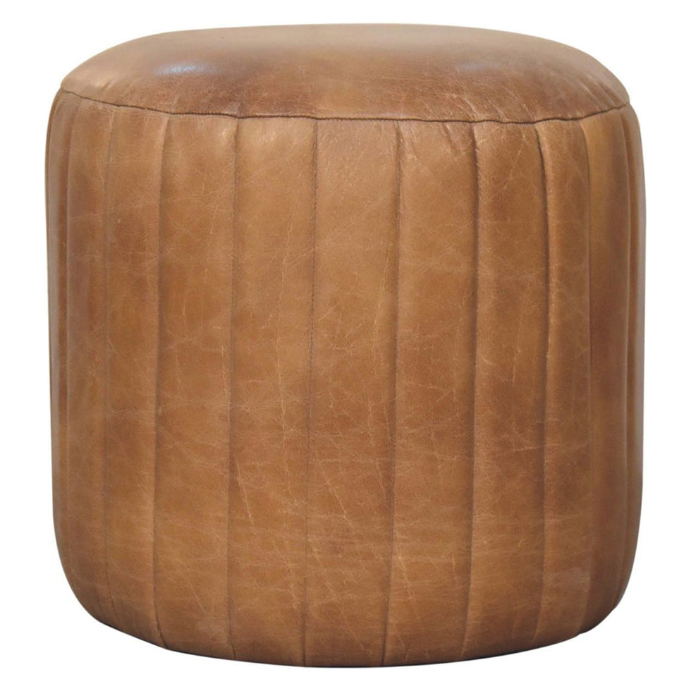 Artisan - Buffalo Leather Boucle Footstool