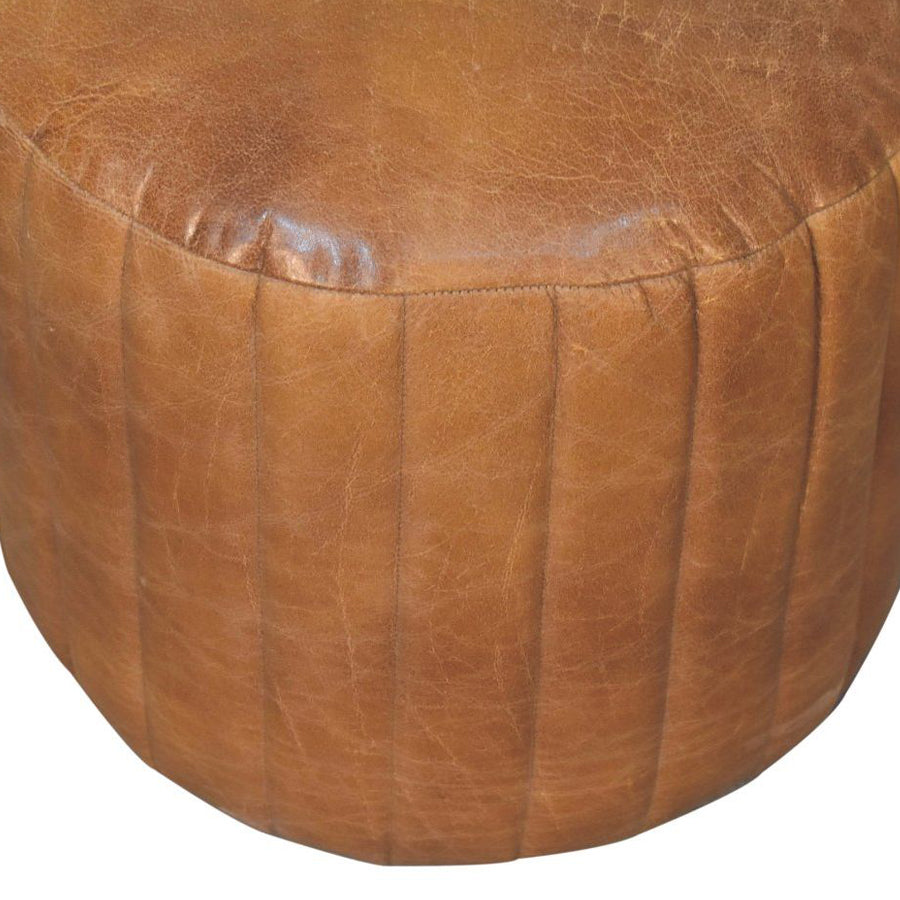 Artisan - Buffalo Leather Boucle Footstool
