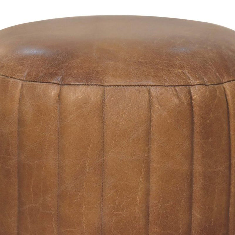 Artisan - Buffalo Leather Boucle Footstool