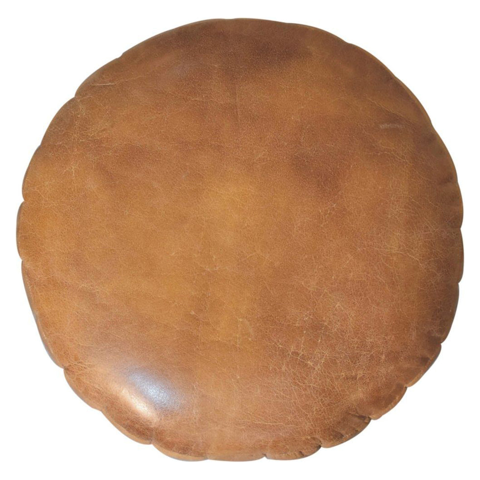 Artisan - Buffalo Leather Boucle Footstool