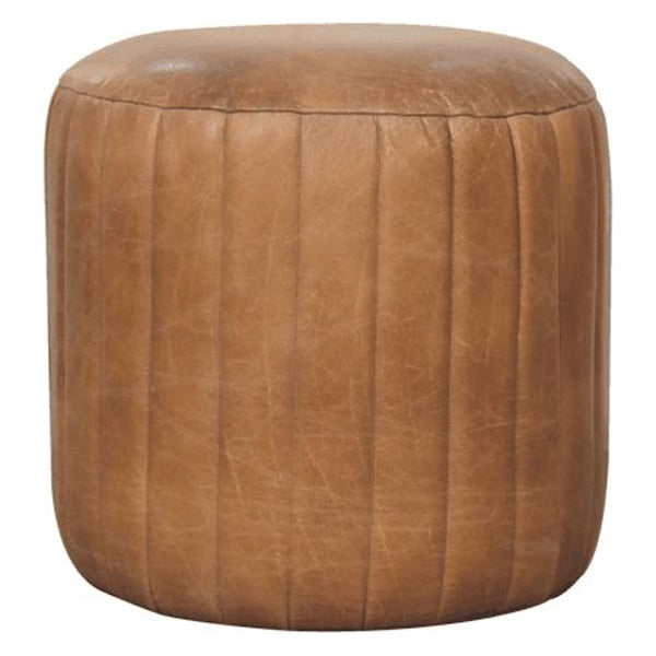 Artisan - Buffalo Leather Boucle Footstool