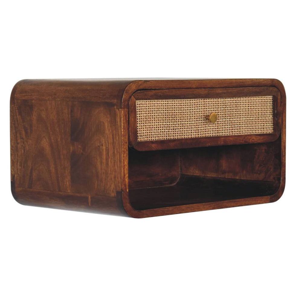 Artisan - Chestnut Wall Mounted Open Woven Bedside
