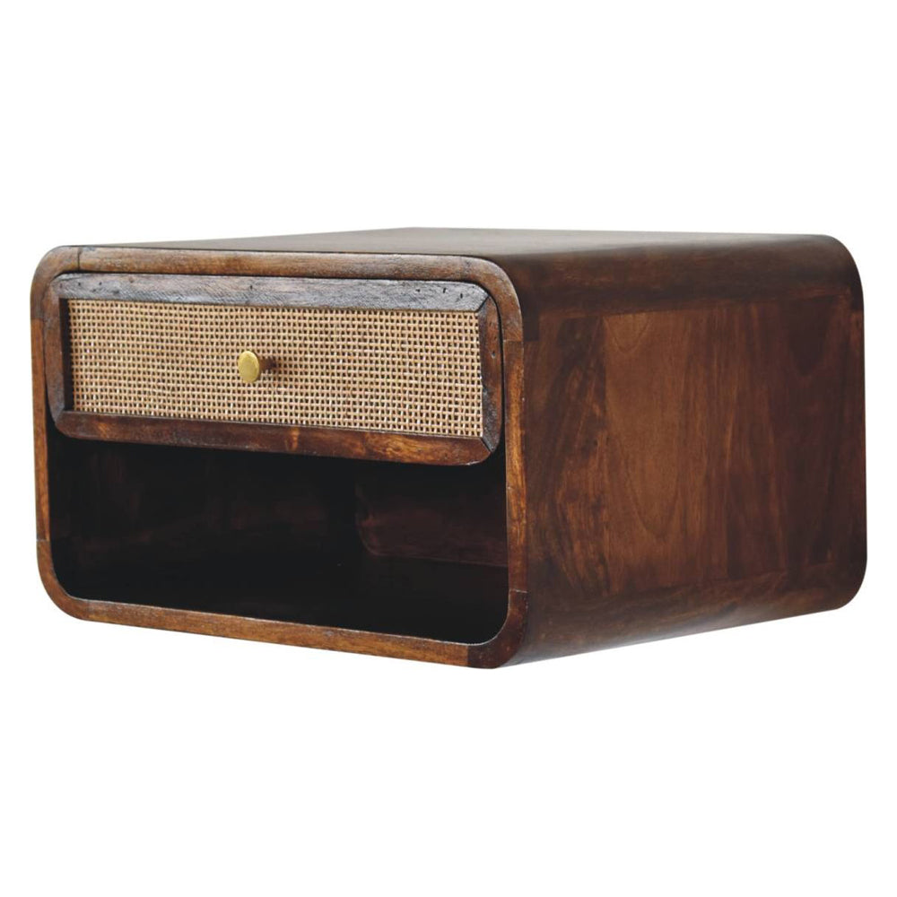 Artisan - Chestnut Wall Mounted Open Woven Bedside