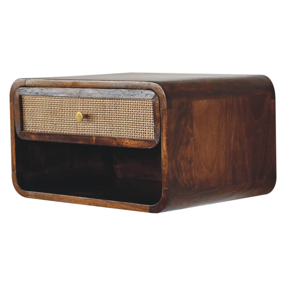 Artisan - Chestnut Wall Mounted Open Woven Bedside