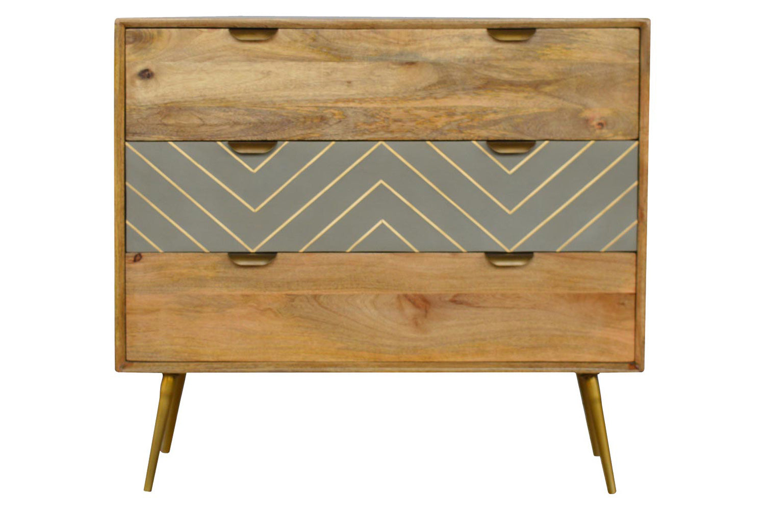 Artisan - Inlay Chest in Sleek Cement Brass