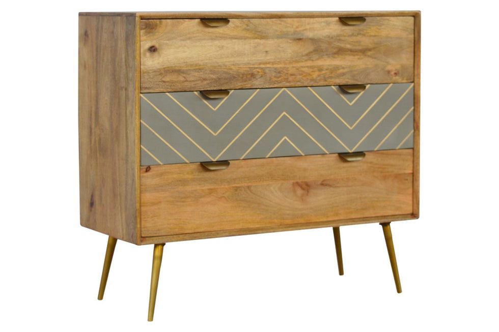 Artisan - Inlay Chest in Sleek Cement Brass