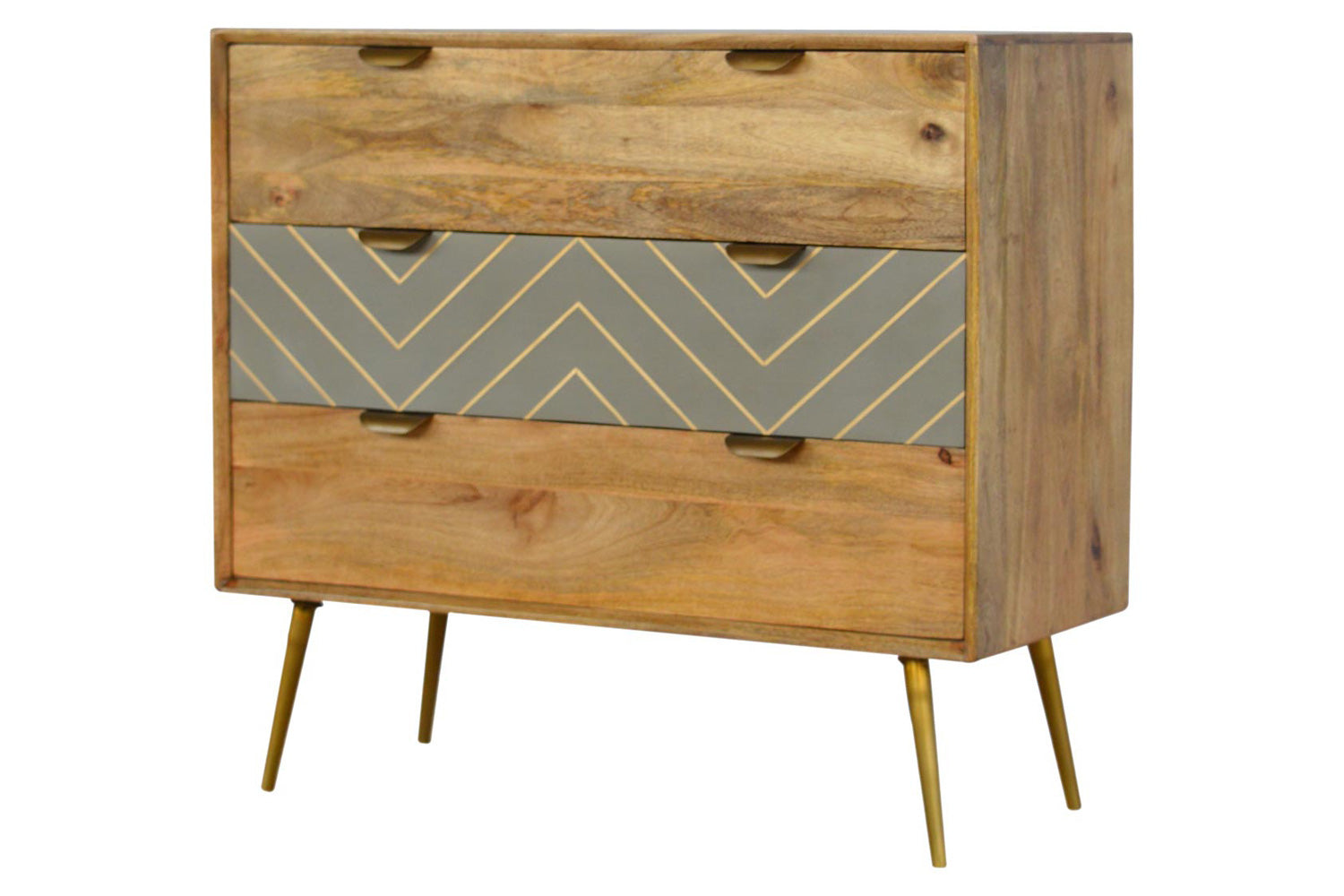Artisan - Inlay Chest in Sleek Cement Brass