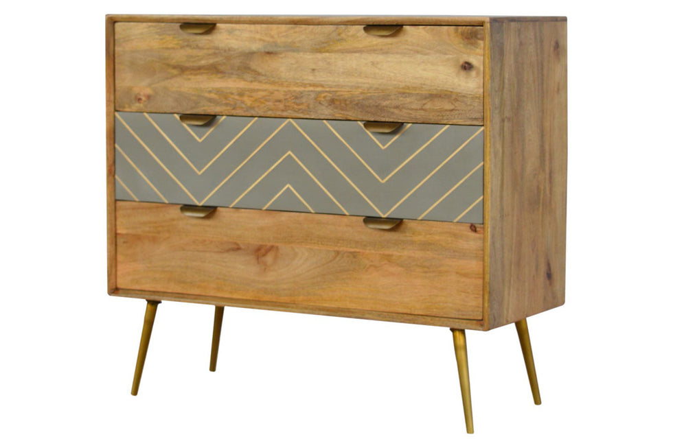Artisan - Inlay Chest in Sleek Cement Brass
