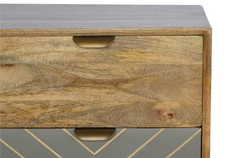 Artisan - Inlay Chest in Sleek Cement Brass