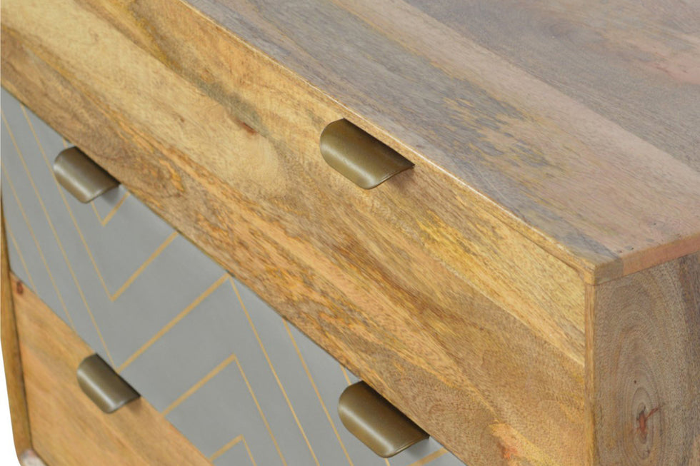 Artisan - Inlay Chest in Sleek Cement Brass