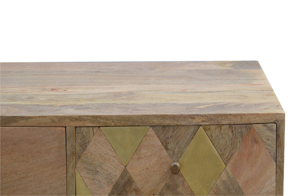 Artisan - Oak-ish Brass Inlay Coffee Table