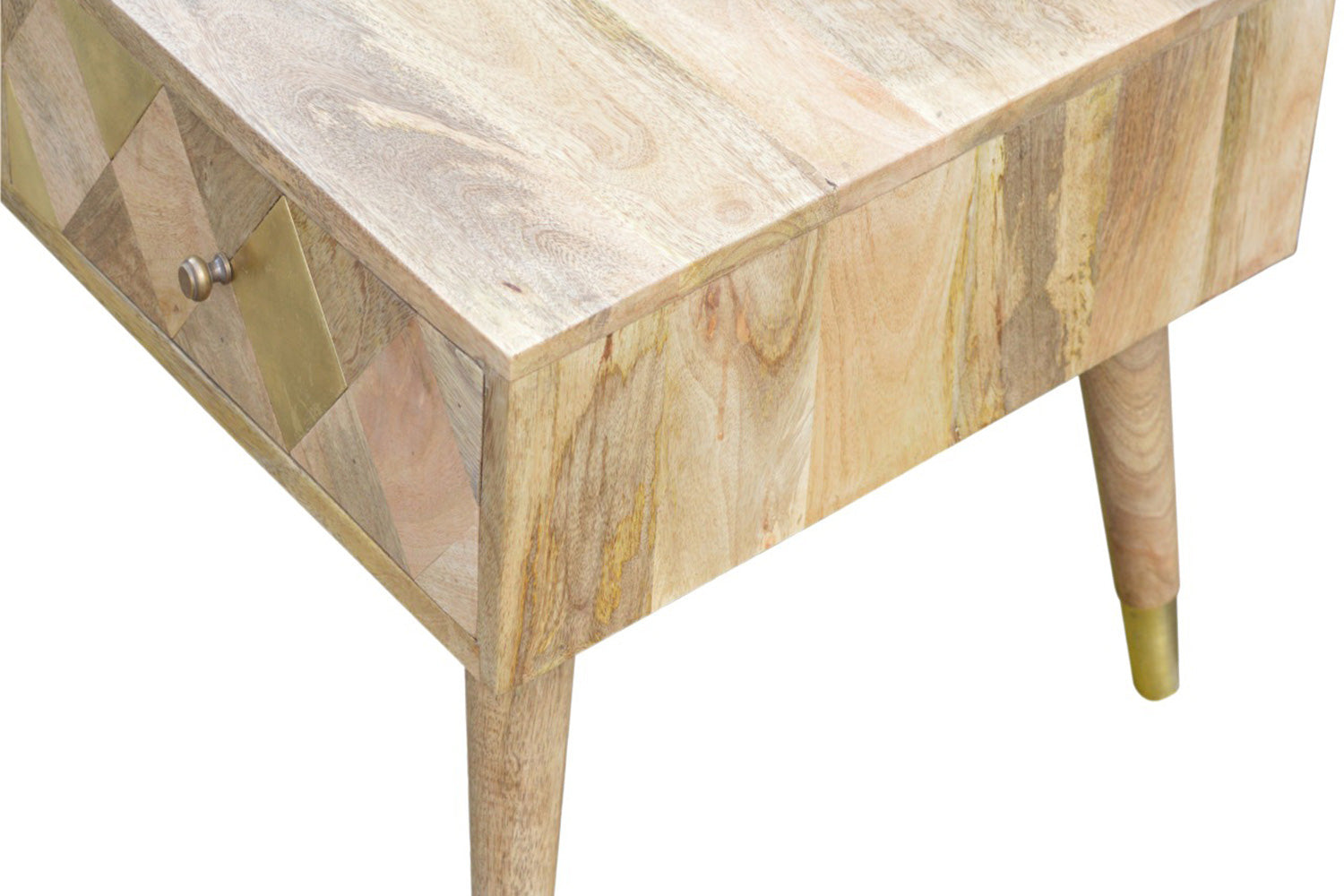 Artisan - Oak-ish Brass Inlay Coffee Table