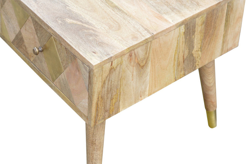 Artisan - Oak-ish Brass Inlay Coffee Table