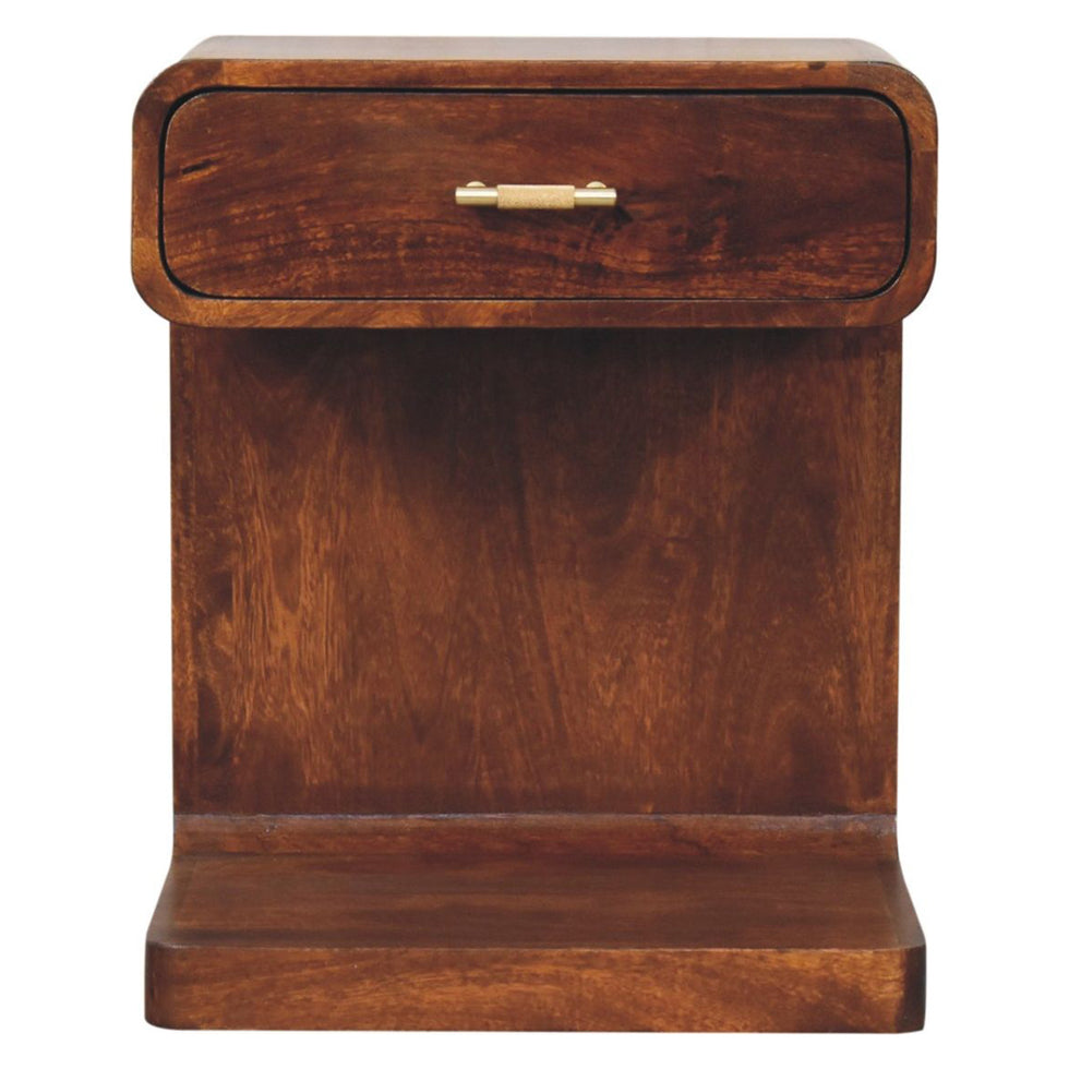 Artisan - Chestnut T-Bar Rounded Bedside
