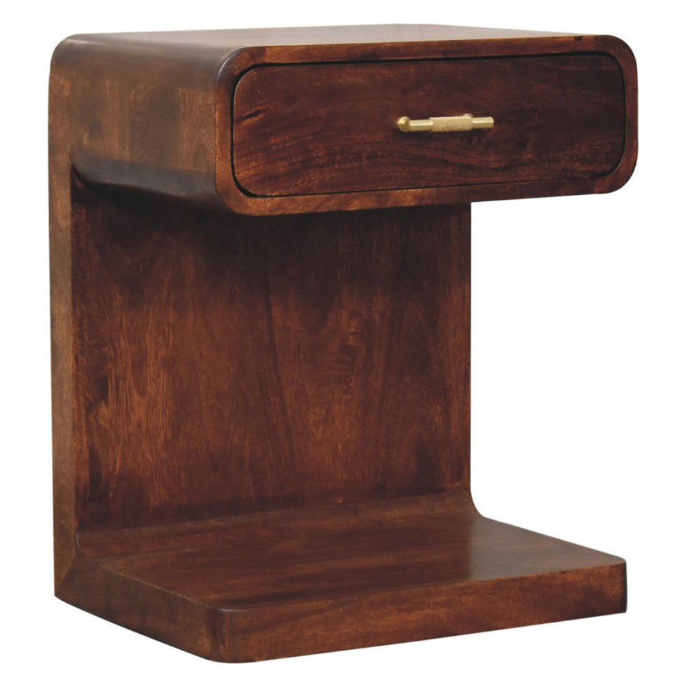 Artisan - Chestnut T-Bar Rounded Bedside