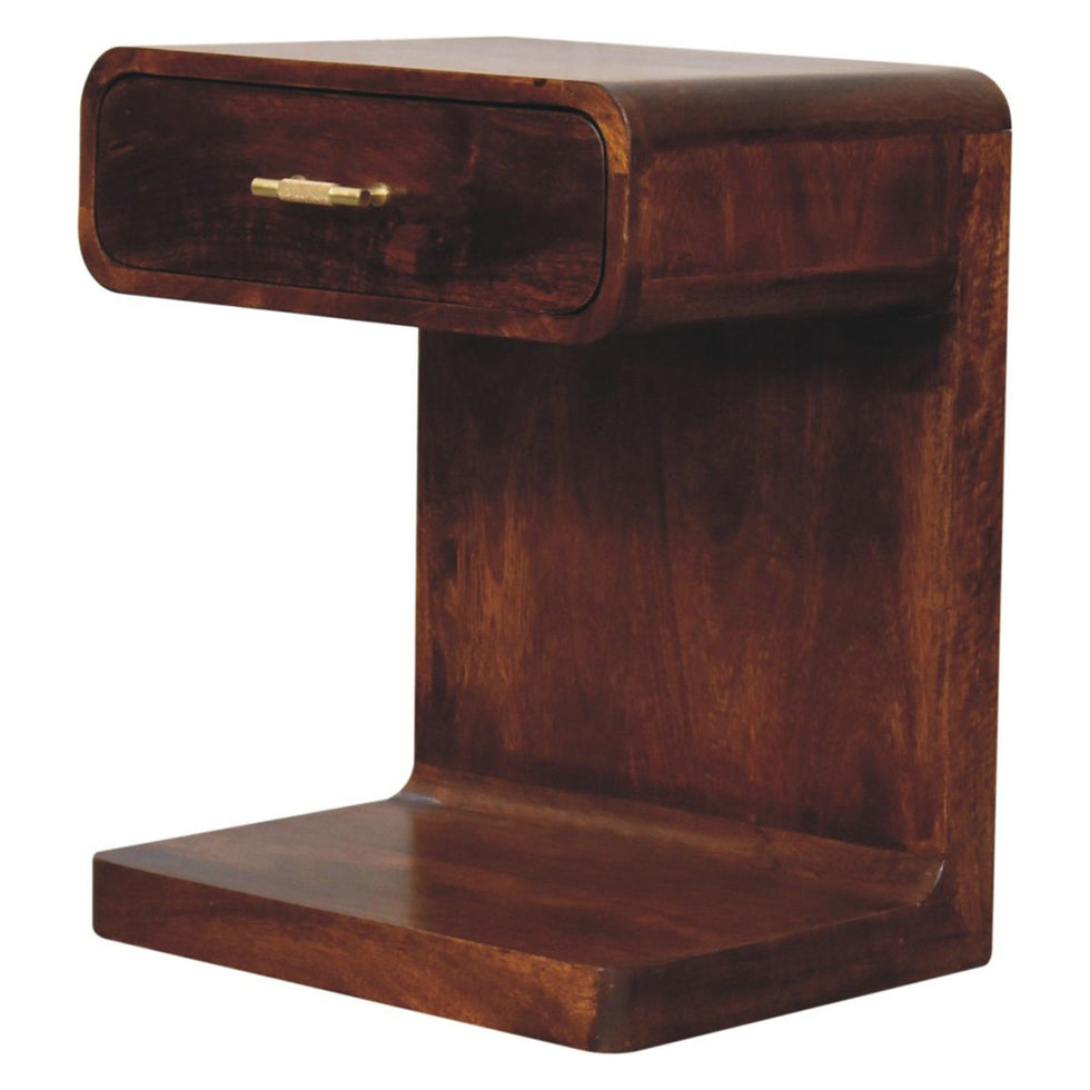 Artisan - Chestnut T-Bar Rounded Bedside
