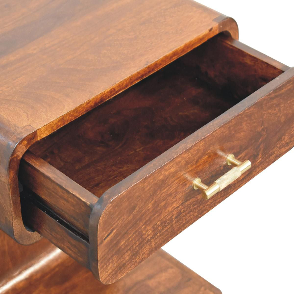 Artisan - Chestnut T-Bar Rounded Bedside