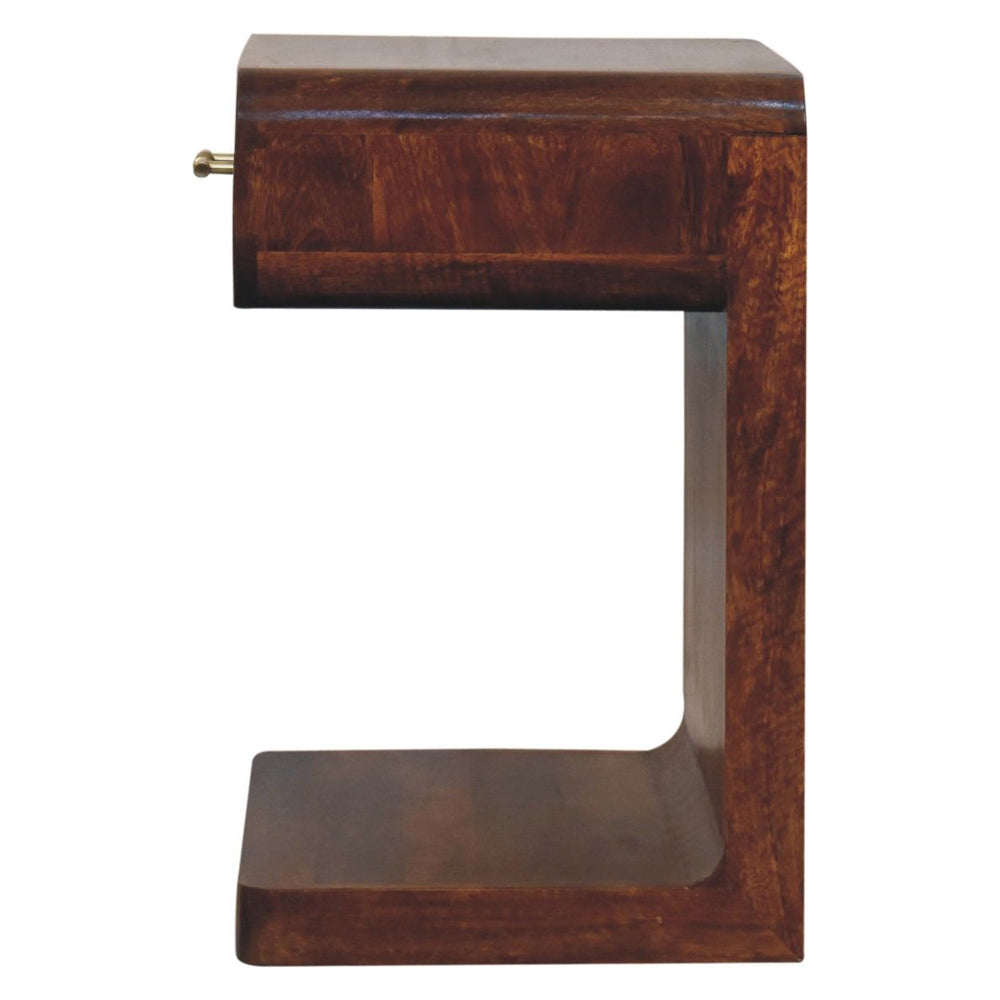 Artisan - Chestnut T-Bar Rounded Bedside