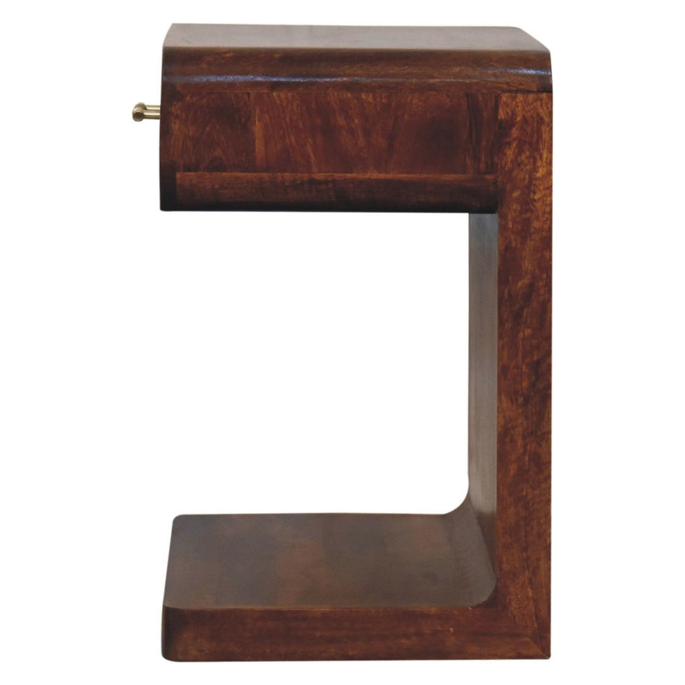 Artisan - Chestnut T-Bar Rounded Bedside