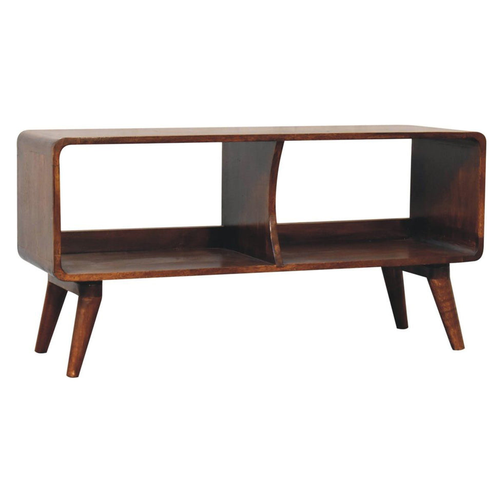 Artisan - Curved Chestnut Double Slot Media Unit
