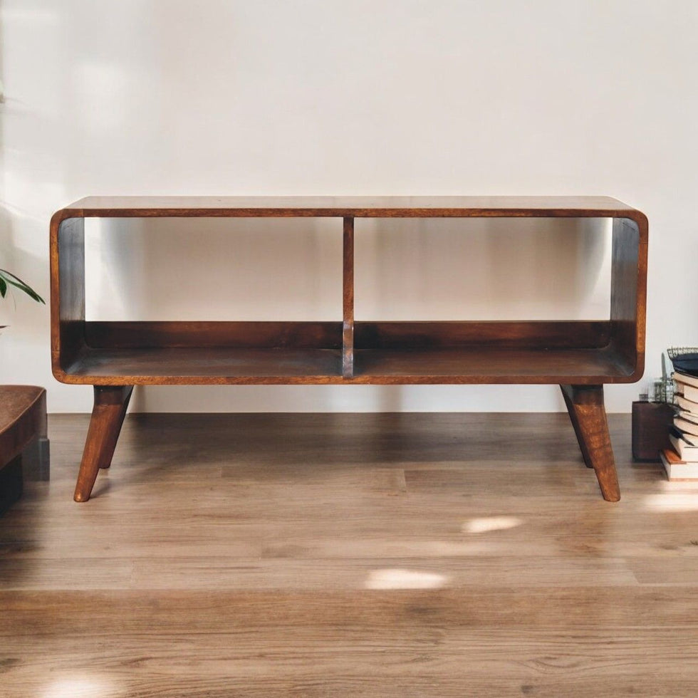 Artisan - Curved Chestnut Double Slot Media Unit