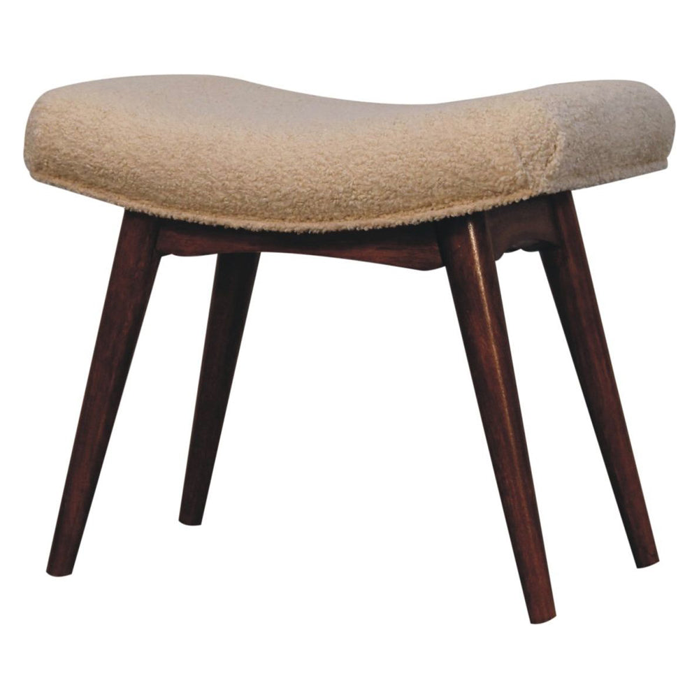 Artisan - Honey Caramel Boucle Cream Curved Bench