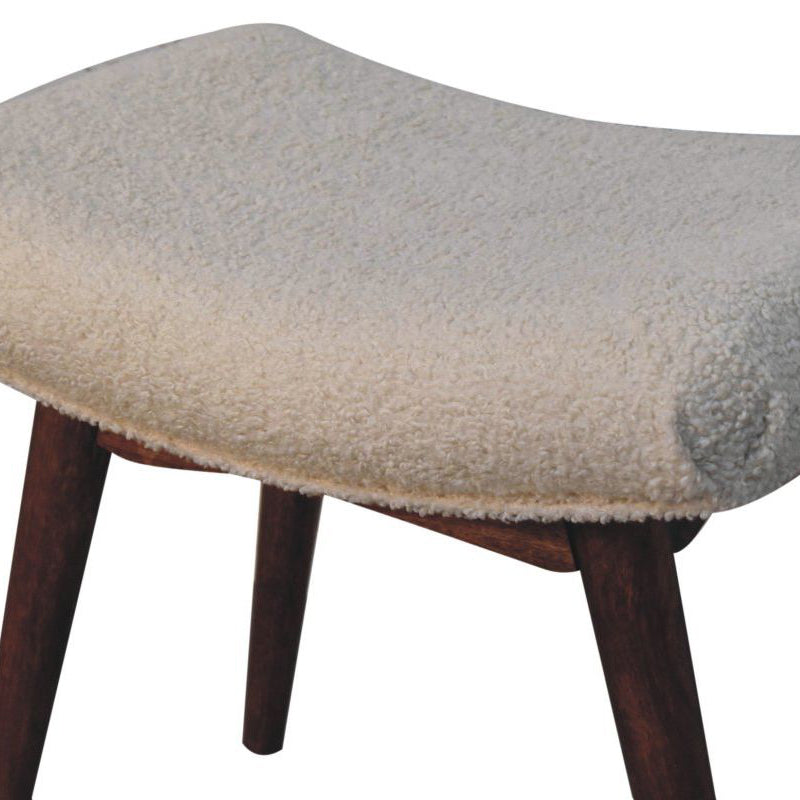 Artisan - Honey Caramel Boucle Cream Curved Bench
