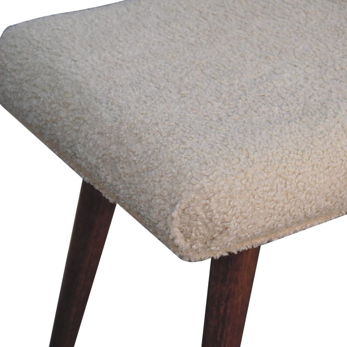 Artisan - Honey Caramel Boucle Cream Curved Bench