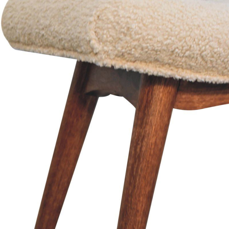 Artisan - Honey Caramel Boucle Cream Curved Bench