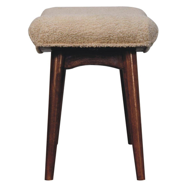 Artisan - Honey Caramel Boucle Cream Curved Bench