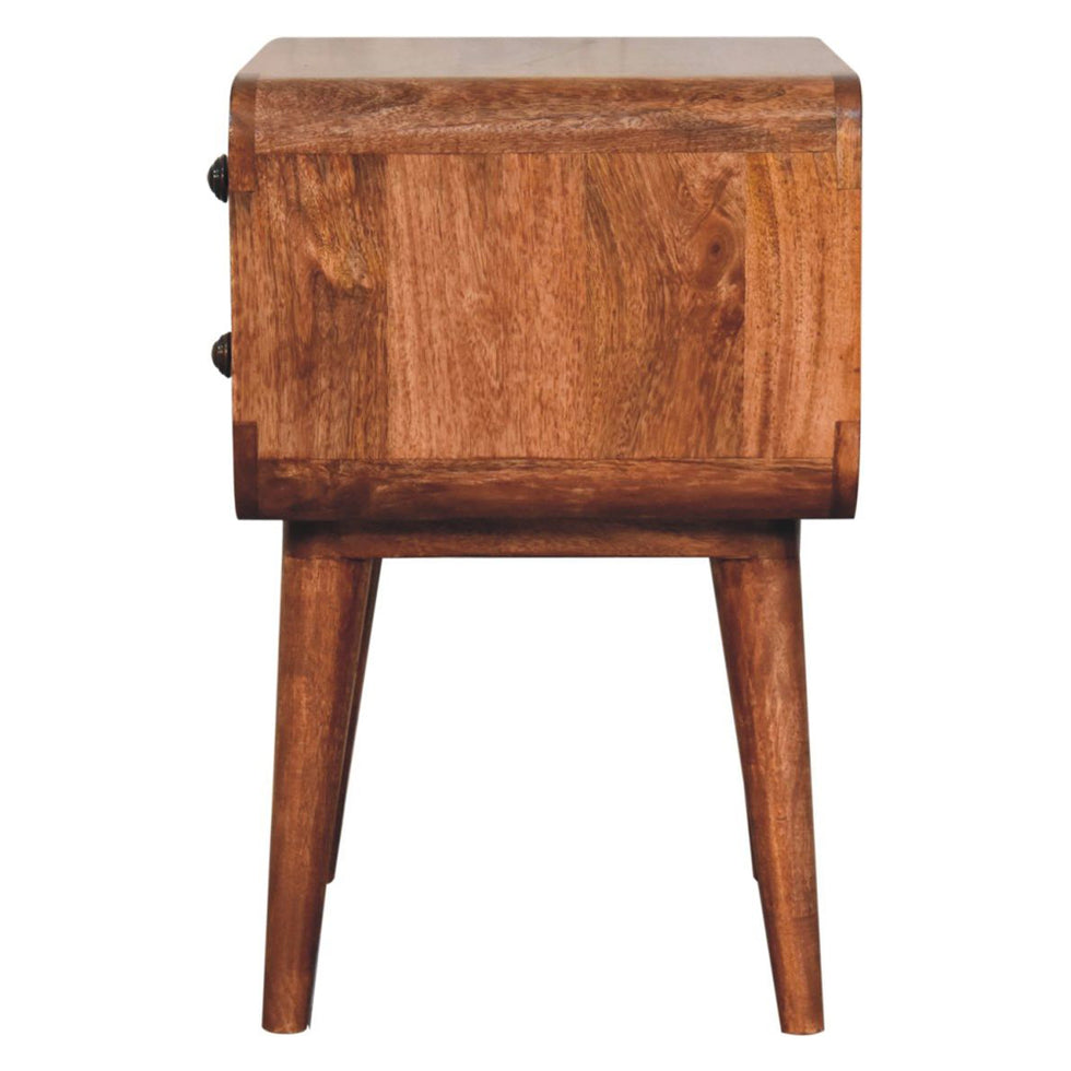 Artisan - Curved Honey Caramel Bedside