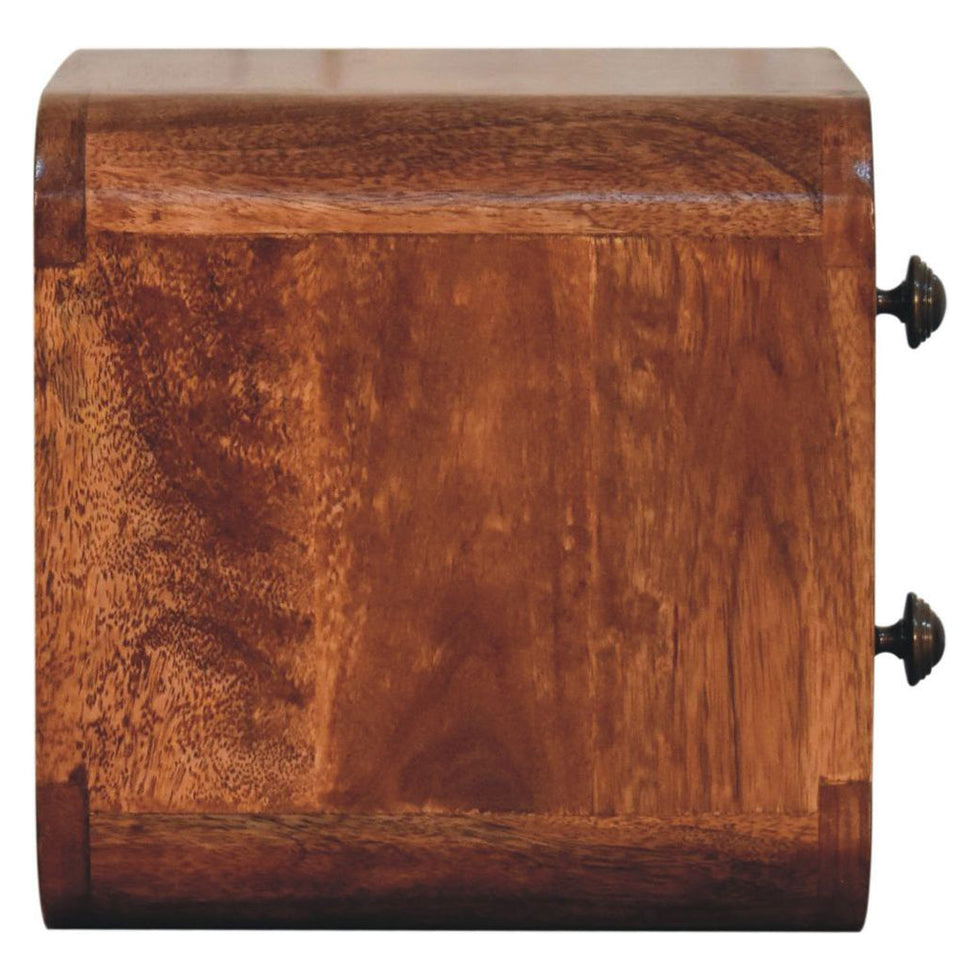 Artisan - Mini Curved Honey Caramel Wall Mounted Bedside