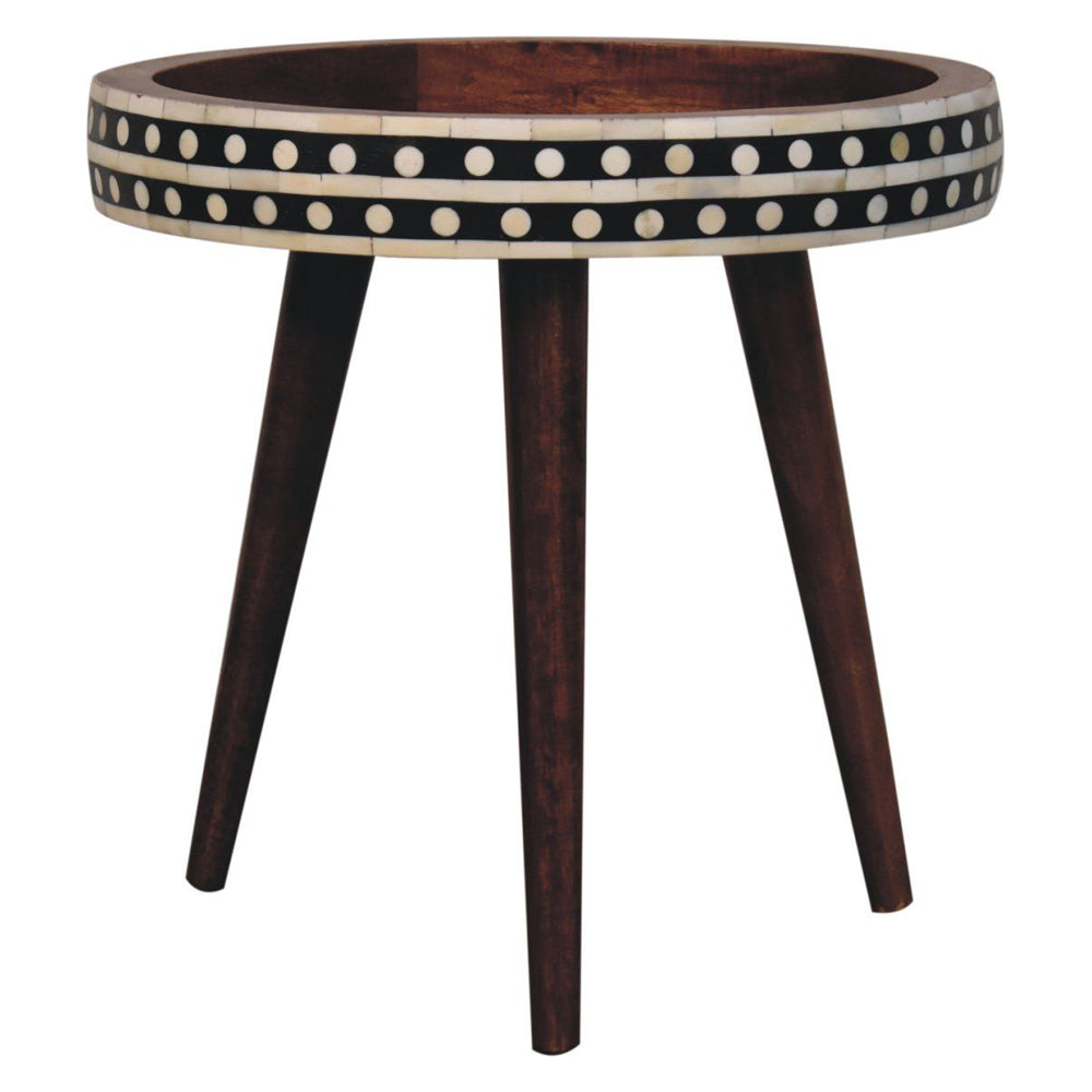 Artisan - Honey Caramel Small Patterned Nordic Style End Table