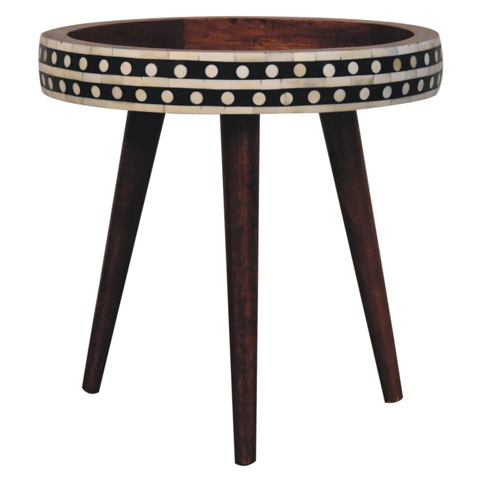 Artisan - Honey Caramel Small Patterned Nordic Style End Table
