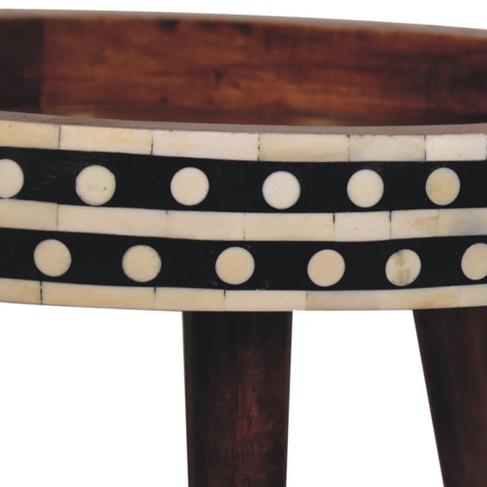 Artisan - Honey Caramel Small Patterned Nordic Style End Table