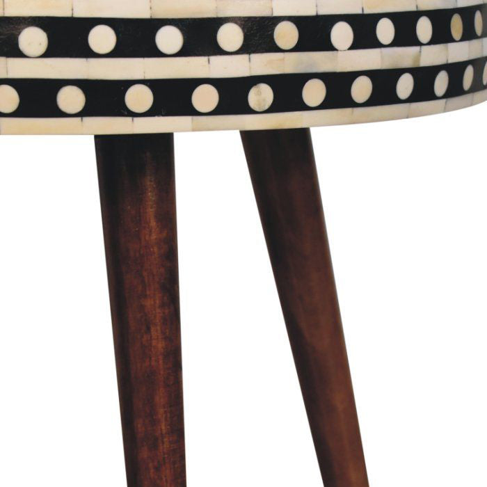 Artisan - Honey Caramel Small Patterned Nordic Style End Table