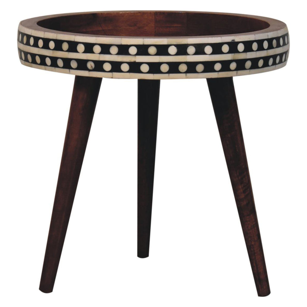 Artisan - Honey Caramel Small Patterned Nordic Style End Table