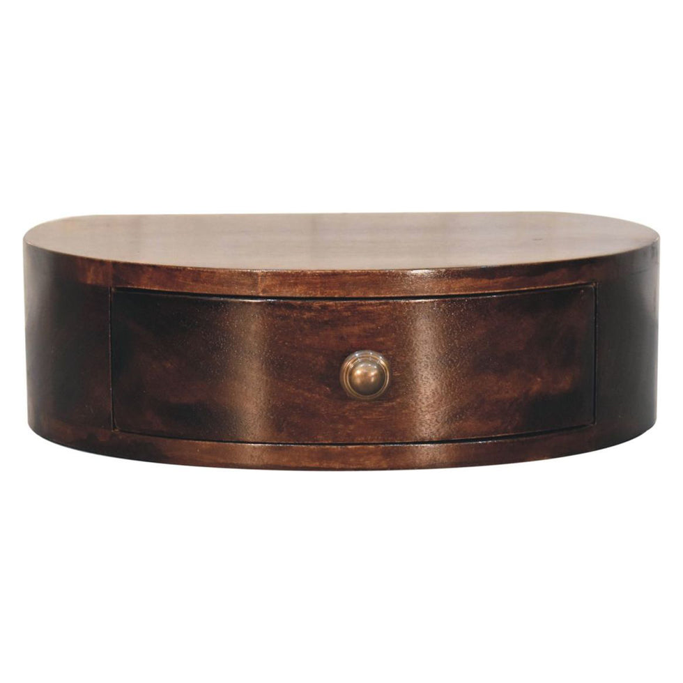 Artisan - California Walnut Wall Mounted Rounded Bedside